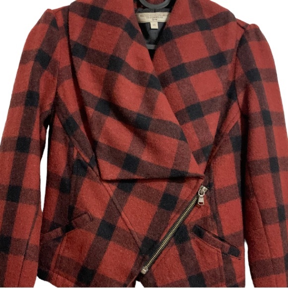 ANTHROPOLOGIE PLAID WOOL Jacket What comes Around Goes Around Sz XS - Picture 8 of 11